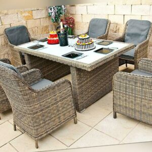 RAGNARÖK  PREMIUM POLY-RATTAN GARTENMÖBEL GARTEN GARNITUR MÖBEL ALU DINING SET