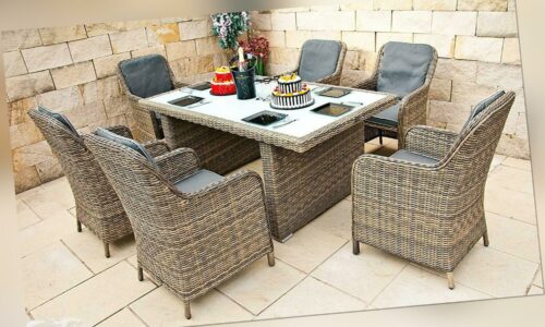 RAGNARÖK  PREMIUM POLY-RATTAN GARTENMÖBEL GARTEN GARNITUR MÖBEL ALU DINING SET