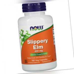 Now Foods Rote Ulme (Slippery Elm) 400 mg, 100 Kapseln