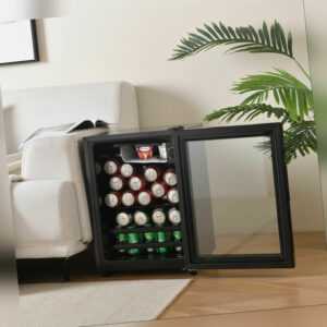 Glastür Kühlschrank Mini Flaschenkühlschrank Gefrier Getränkekühlschrank 55L