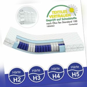 Matratze 7-Zonen Taschenfederkernmatratze Köln Bezug waschbar H2 H3 H4 H5