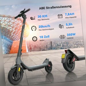 10 Zoll E-Scooter mit Straßenzulassung Erwachsene Elektroroller 30 km Reichweite
