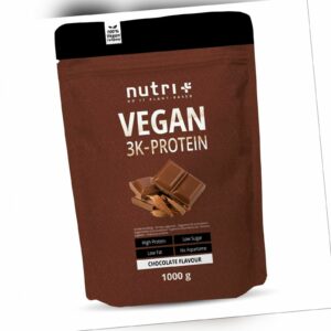 Veganes Protein Pulver 1000g - Eiweiß Shake Vegan - Nutri+ Proteinpulver Beutel
