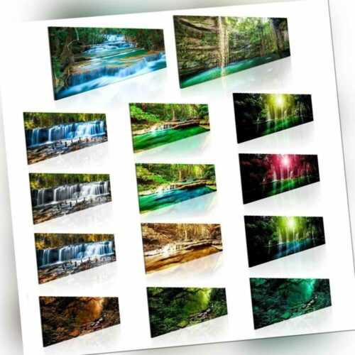 Wald Wasserfall Natur VLIES LEINWAND DEKO BILDER WANDBILDER XXL WOHNZIMMER