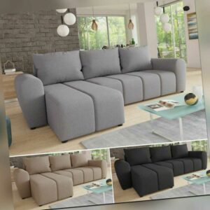 Ecksofa mit Bettkasten CLEO L Wohnlandschaft Polstergarnitur Eckcouch Couch Sofa