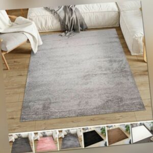 Langflor Wohnzimmer Teppich Shaggy Einfarbig Modern Schlafzimmer