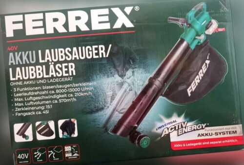 FERREX Akku Laubsauger Laubbläser Häcksler Schredder Fangsack 45 L