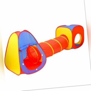 Spielzelt + Tunnel Kinderzelt Bällebad Spielhaus Iglu Babyzelt Kinderspielzelt