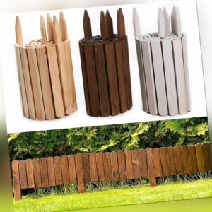 Rollborder Steckzaun Beeteinfassung Rasenkanten 200cm Holz Gartenzaun 10-40cm