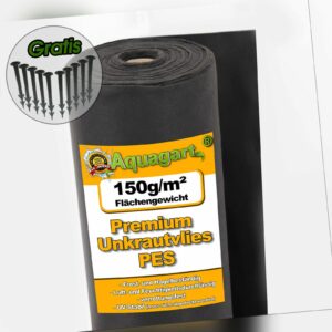 Unkrautvlies Gartenvlies Mulchvlies Bodengewebe 150g PES UV Beständig Unkraut %%