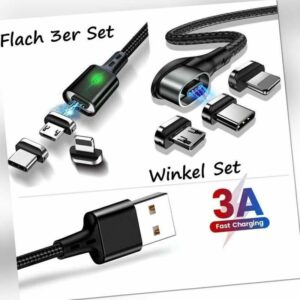 3A schnell ladekabel usb a zu magnet typ c iphone micro usb samsung huawei oppo