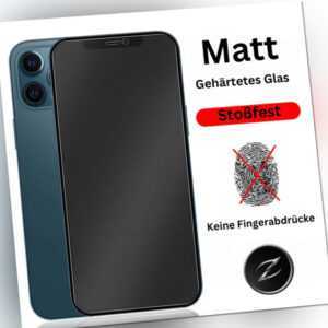 iPhone 14 13 12 11 Pro Max XS XR Matt Panzer Schutzglas Displayschutz Hartglas