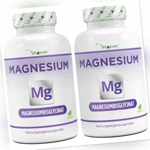 Magnesiumbisglycinat - 480 Kapseln (vegan) 1550mg / 310mg - pro Tag Hochdosiert