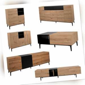 Möbelserie Kommode Lowboard TV Bank Couchtisch Sideboard Holz schwarz modern