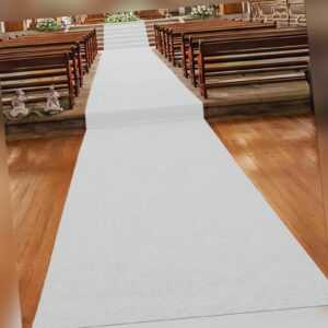Hochzeitsteppich | Weiß 110 | Premium Eventteppich Messeteppich Hochzeitsläufer