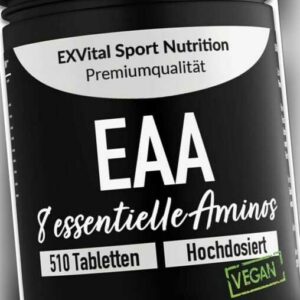 EAA Tabletten hochdosiert, 510 Stk., 8 essentiellen Aminosäuren. Muskelaufbau.