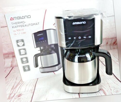 Ambiano Thermo Kaffeeautomat Kaffeemaschine 900 W bis 9 Tassen Timer Dauerfilter