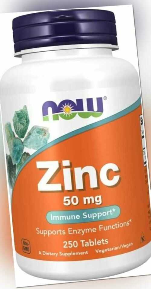 NOW FOODS, ZINC Immunsystems 50mg 250 Tabletten SUPER PREIS