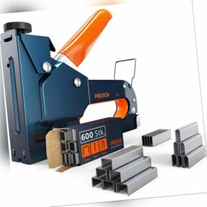 PRESCH Handtacker Set inkl. 600 Tackerklammern | Profi Tacker für Holz