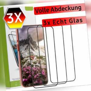 3x Panzerfolie 9H Echt Glas Schutz FÜR iPhone 11 12 13 14 Pro Max Mini XR XS 8 7