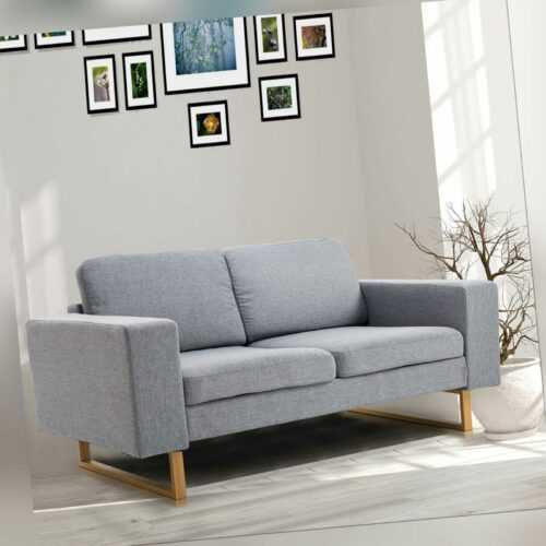 HOMCOM Sofa-2 Sitzer Stoffsofa Ecksofa Couch Polstersofa Loungesofa Kissen