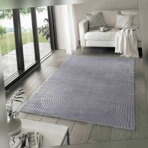 Teppich wohnzimmer grau skandinavische stil superweich kurzflor dünner