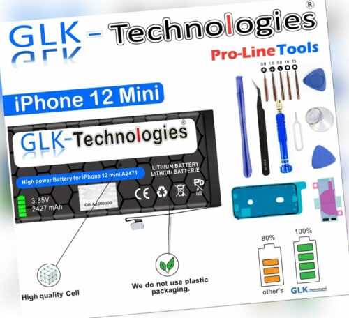 GLK Akku für Apple iPhone 12 Mini A2176 A2398 A2399 A2400 A2471 NEU 2023