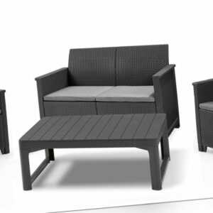 Lounge-Set "Emma" Sofa, Gartenmöbel Polyrattan Sitzgruppe Rattanmöbel Essgruppe