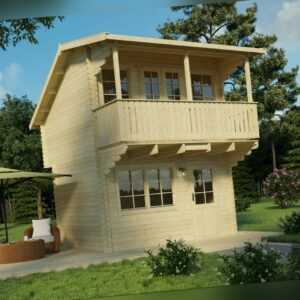 Holz Gartenhaus Blockhaus  Satteldach 40 mm Wildlife Bunkie 373x305 cm Vikträ