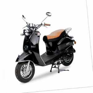MiniMe Schwarz 50ccm Euro 5 Retro Motor Roller Scooter Moped...