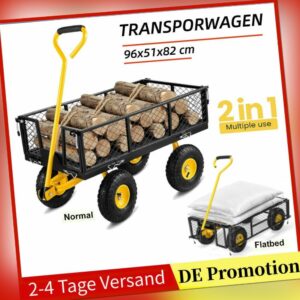 Gartenwagen Transportwagen 408 KG Bollerwagen Handwagen Garten Ablage DE