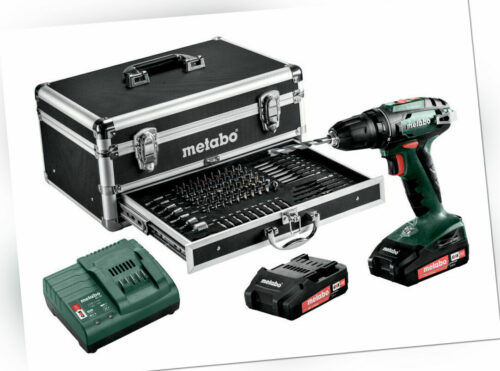 Metabo Akku-Bohrschrauber BS 18 2 Akkus + Alu-Koffer + viel Zubehör - 602207910