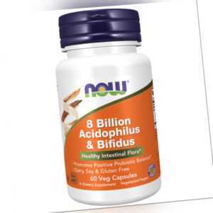 Now Foods 8 Billionen Acidophilus & Bifidus Probiotics 60 Kapseln