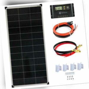 100 Watt 12V Solar Set 20A Laderegler g Montagewinkel Solaranlage Inselanlage 0%