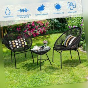3 teilig PE Rattan Polyrattan Gartenmöbel Set Sitzgruppe Rattanmöbel Gartenset