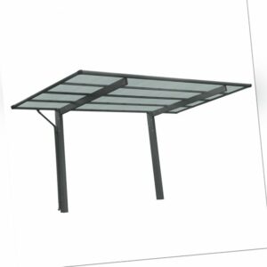 Einzelcarport Aluminium Carport 531 x 275 cm Welldach Auto Überdachung Anthrazit
