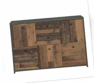 Kommode Schrank Sideboard Old Wood Vintage Nachbildung 114x78x30cm 5-türig