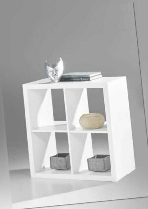 Regal Standregal weiß 4 Fächer 77cm Raumteiler Wohnzimmer Kinder