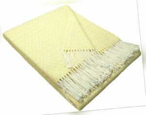 Sale!!! Baumwolldecke Wohndecke Wolldecke Plaid 140 x 200 cm Gelb