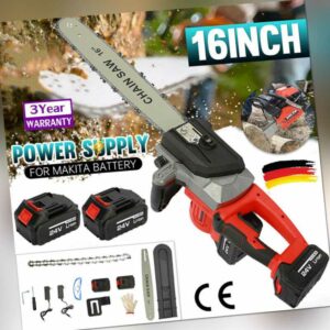 16Zoll Akku Kettensäge, Motorsäge 40V mit 2 Akkus und Ladegerät, Motorkettensäge