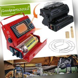 2in1 Tragbare Gasheizung 1,3KW Camping Butan Gas Kocher Zeltheizung Keramik DE