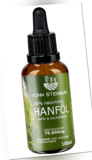 Hanföl 100ml 75600mg kaltgepresst nativ Hanfsamenöl vegan Omega Tropfen Hanf