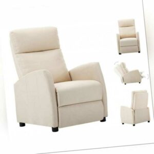 Liegesessel Creme Stoff Fernsehsessel Relaxstuhl Relaxsessel