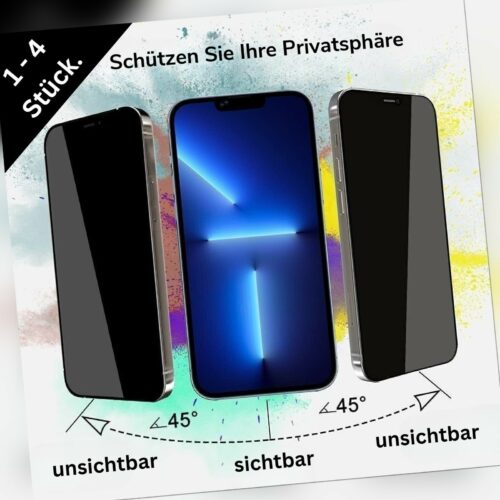 Panzerfolie Glas Blickschutz FÜR iPHONE 14 13 12 11 XS XR X Mini/Plus/Pro/Max