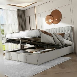 Polsterbett 160x200 cm Doppelbett Stauraum Bettgestell mit Bettkasten Lattenrost