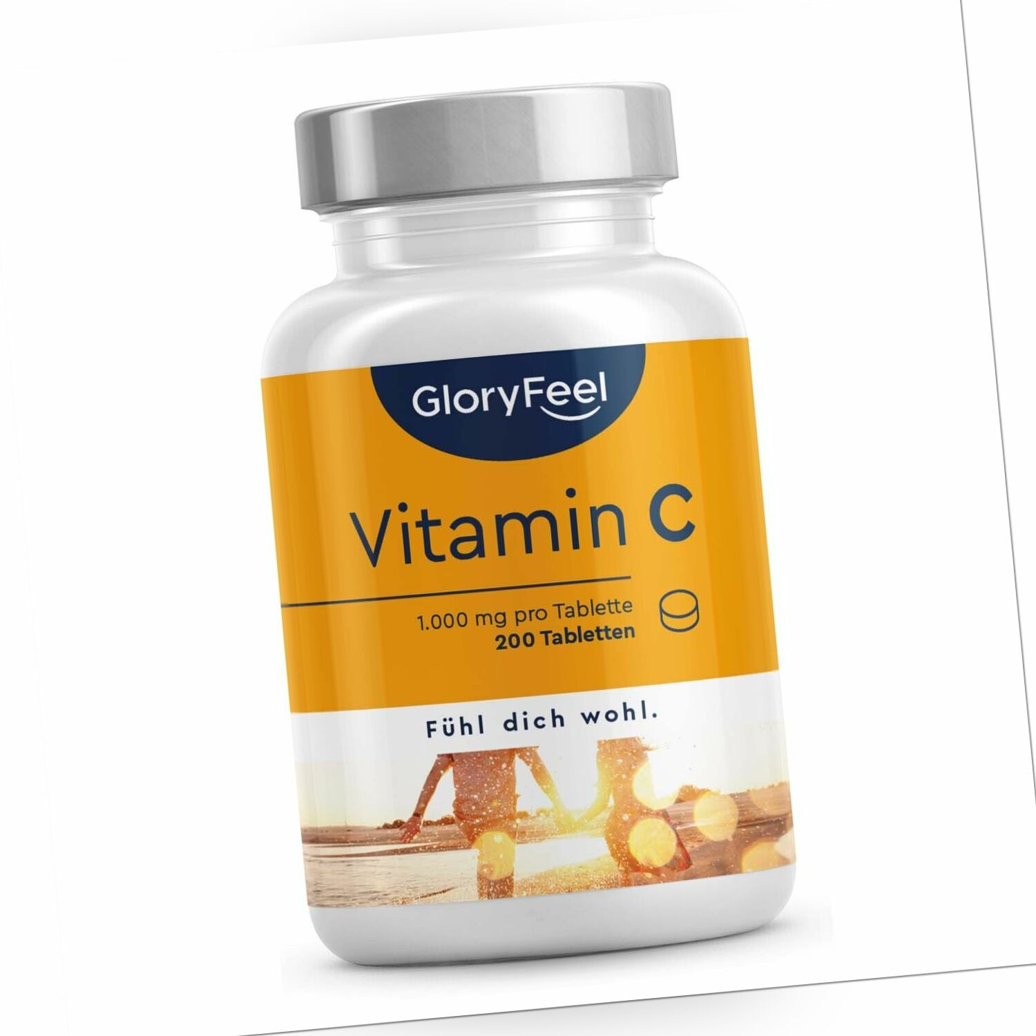 Vitamin C 1000 mg pro Tablette - Immun-Support - 200 Tabletten  für 7 Monate