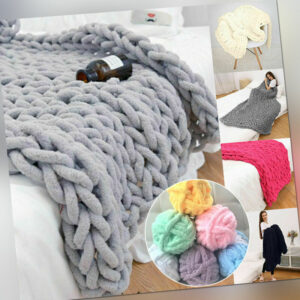 Wolldecke Grob gestrickte Kuscheldecke Grobstrick Strickdecke