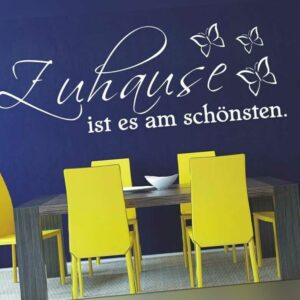 Wandtattoo Wandaufkleber Zuhause ist am schönsten Wandsticker Spruch Deko Flur