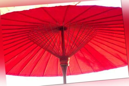Original Thailand Sonnenschirm, robuste Bambus Qualität, dunkel-ROT, edel &schön