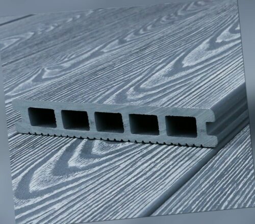 WPC Terrassendielen 5Farben Grau Hellbraun Premium 3D-Struktur Holz Diele Muster